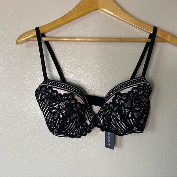 NWT Harper Geometric Lace Plunge Bra - Picture 1 of 4